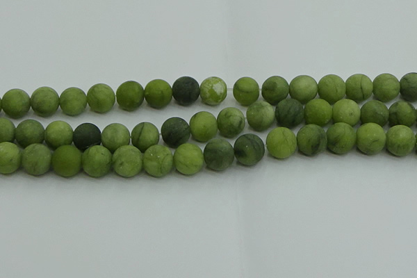 CAU513 15.5 inches 10mm round matte Chinese chrysoprase beads