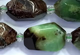 CAU557 13*18mm - 15*23mm faceted nuggets Australia chrysoprase beads