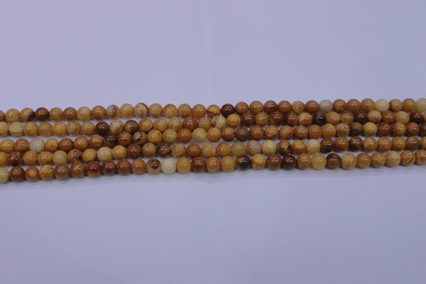 CAY01 15.5 inches 4mm round African yellow jasper beads wholesale