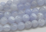 CBC02 15.5 inches 8mm round blue chalcedony beads wholesale