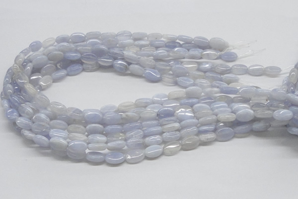 CBC08 15.5 inches 8*12mm oval blue chalcedony beads wholesale