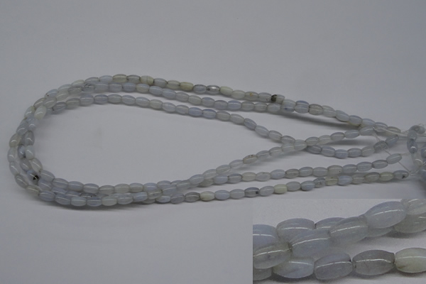 CBC23 15.5 inches 4*7mm rice blue chalcedony beads wholesale