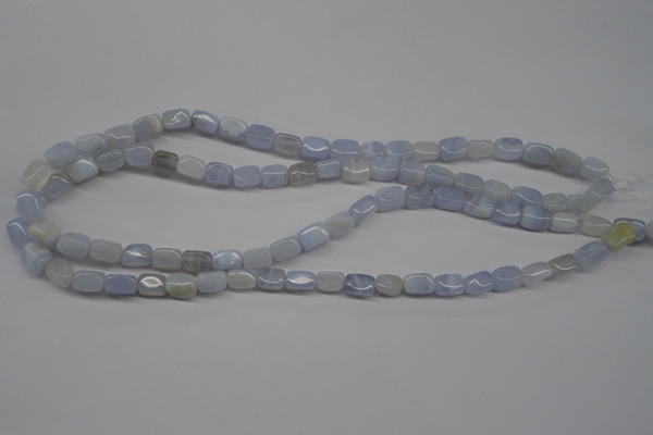 CBC26 15.5 inches 6*8mm nuggets blue chalcedony beads wholesale