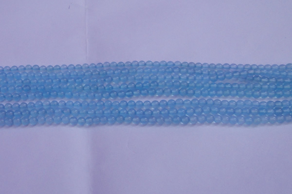 CBC260 15.5 inches 4mm AA grade round ocean blue chalcedony beads
