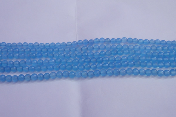 CBC261 15.5 inches 6mm AA grade round ocean blue chalcedony beads