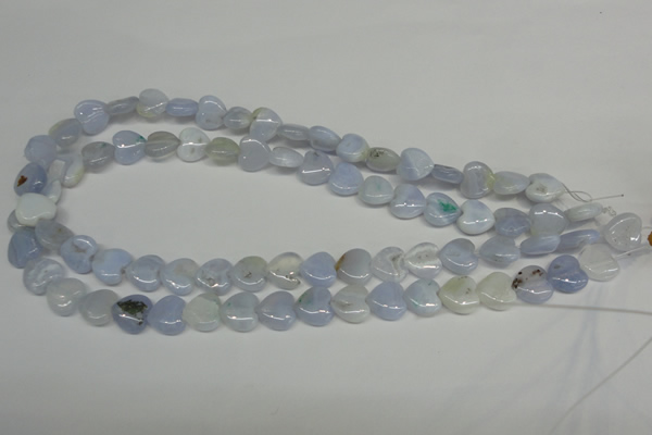 CBC34 15.5 inches 12*12mm heart blue chalcedony beads wholesale