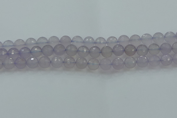 CBC438 15.5 inches 12mm faceted round purple chalcedony beads