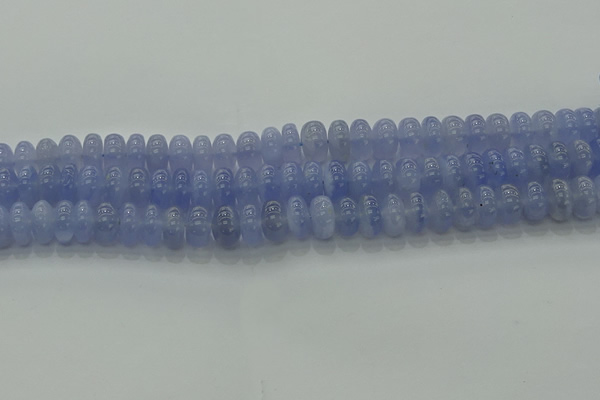 CBC443 15.5 inches 7*12mm rondelle blue chalcedony beads