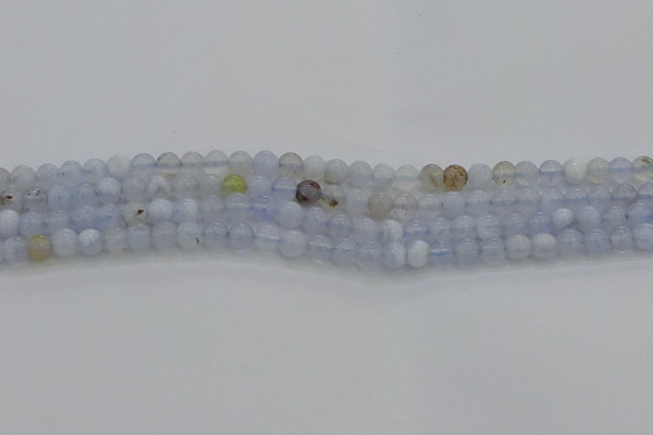 CBC460 15.5 inches 4mm round blue chalcedony gemstone beads