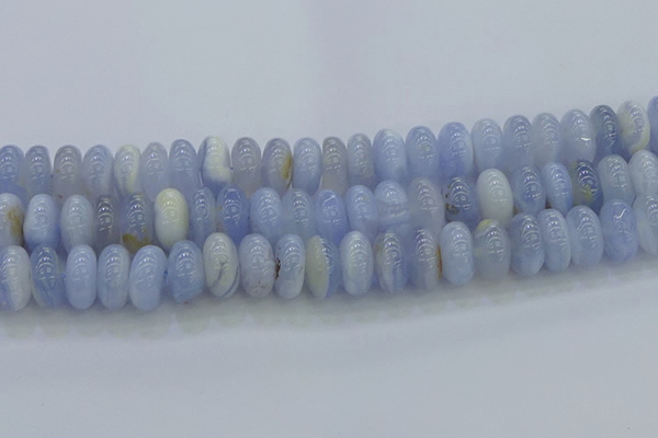 CBC474 15.5 inches 8*14mm rondelle blue chalcedony beads