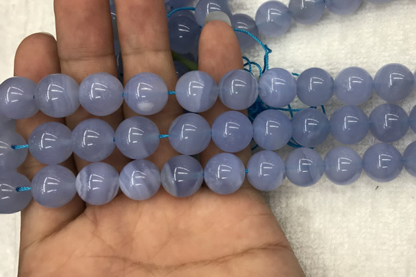 CBC723 15.5 inches 12mm round blue chalcedony gemstone beads