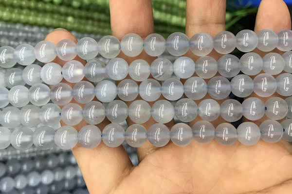 CBC732 15.5 inches 8mm round blue chalcedony beads wholesale