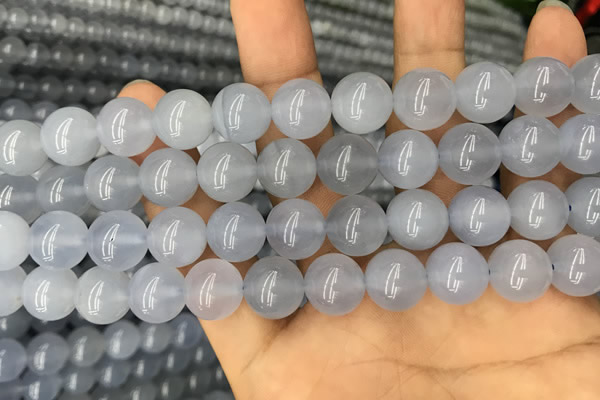 CBC734 15.5 inches 12mm round blue chalcedony beads wholesale