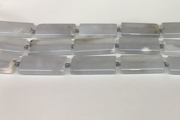 CBC785 15.5 inches 20*40mm rectangle blue chalcedony beads