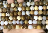 CBC802 15.5 inches 8mm round natural polka dot chalcedony beads