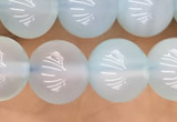 CBC810 15.5 inches 8mm round blue chalcedony gemstone beads