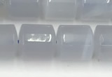 CBC825 15.5 inches 10*11mm tube blue chalcedony gemstone beads