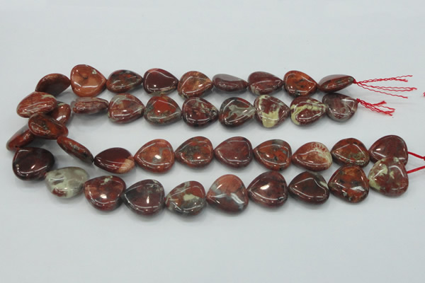 CBD01 15.5 inches 20*20mm heart brecciated jasper gemstone beads