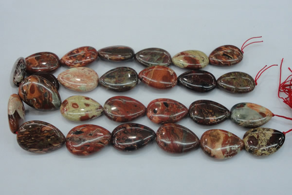 CBD03 15.5 inches 22*30mm flat teardrop brecciated jasper gemstone beads