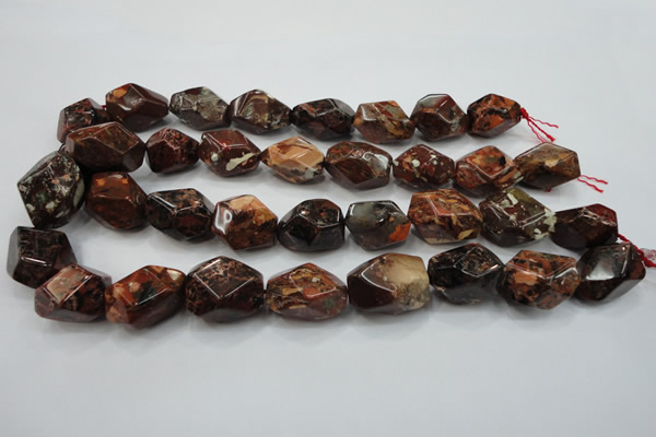 CBD28 15.5 inches 15*24mm faceted nuggets brecciated jasper gemstone beads