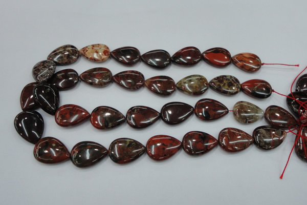 CBD34 15.5 inches 18*25mm flat teardrop brecciated jasper gemstone beads