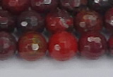 CBD379 15.5 inches 12mm faceted round poppy jasper beads