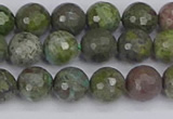 CBG102 15.5 inches 8mm faceted round bronze green gemstone beads