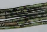 CBG75 15.5 inches 4*14mm tube bronze green gemstone beads