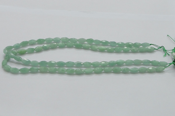 CBJ12 15.5 inches 6*10mm faceted rice jade beads wholesale