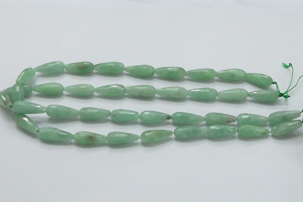 CBJ25 15.5 inches 8*20mm faceted teardrop jade beads wholesale