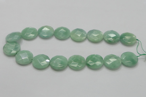 CBJ39 15.5 inches 25mm faceted flat round jade beads wholesale