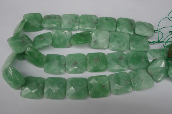 CBJ51 15.5 inches 25*25mm faceted square jade beads wholesale
