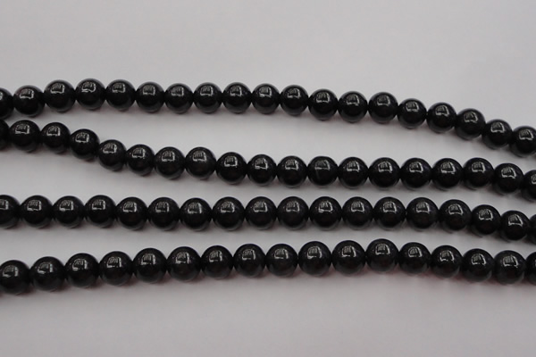 CBJ657 15.5 inches 8mm round black jade beads wholesale
