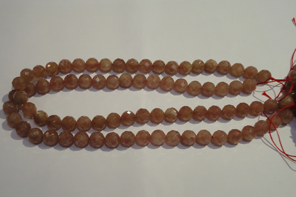 CBQ09 15.5 inches 8mm faceted round strawberry quartz beads