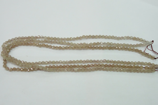 CBQ210 15.5 inches 4mm faceted round strawberry quartz beads