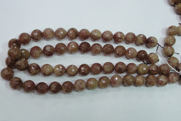 CBQ215 15.5 inches 14mm faceted round strawberry quartz beads