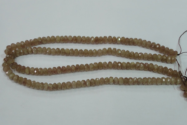 CBQ223 15.5 inches 5*8mm faceted rondelle strawberry quartz beads