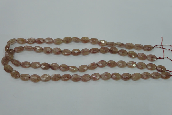 CBQ250 15.5 inches 8.5*12mm faceted oval strawberry quartz beads