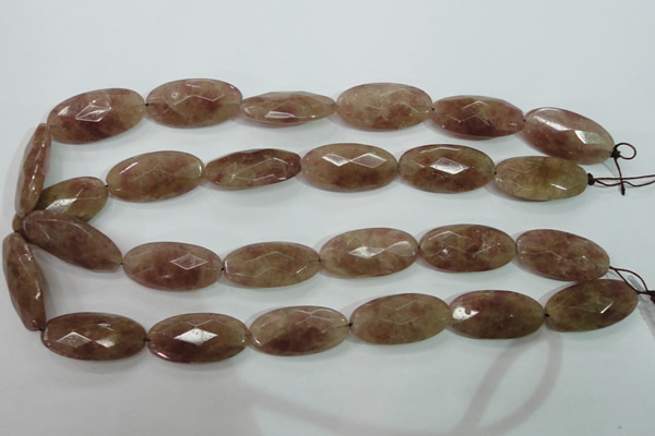 CBQ258 15.5 inches 15*30mm faceted marquise strawberry quartz beads