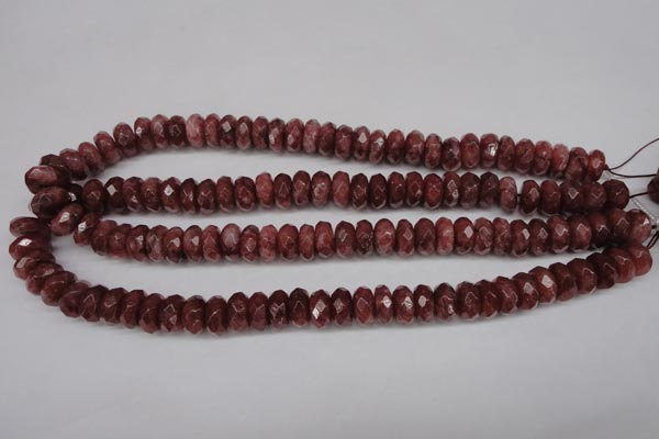 CBQ266 15.5 inches 6*10mm faceted rondelle strawberry quartz beads