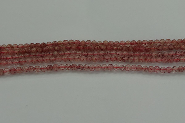 CBQ300 15.5 inches 4mm round natural strawberry quartz beads