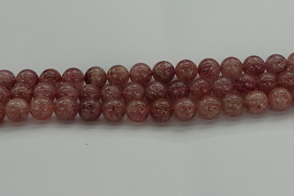 CBQ304 15.5 inches 12mm round natural strawberry quartz beads