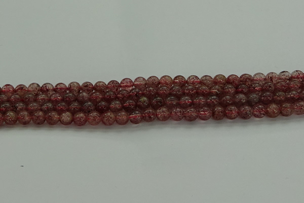 CBQ311 15.5 inches 6mm round natural strawberry quartz beads