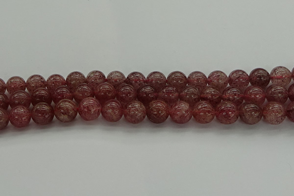 CBQ313 15.5 inches 10mm round natural strawberry quartz beads
