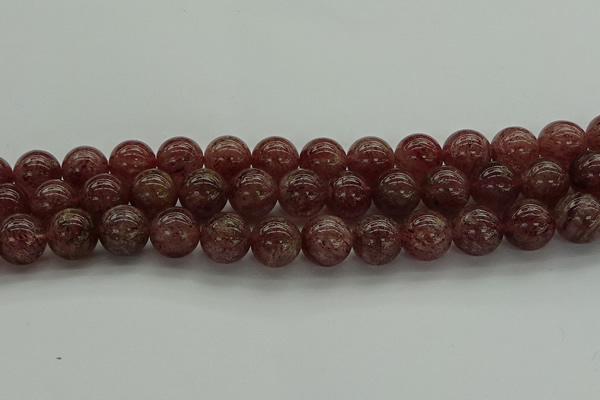 CBQ314 15.5 inches 12mm round natural strawberry quartz beads