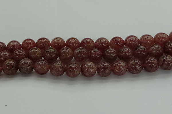 CBQ315 15.5 inches 14mm round natural strawberry quartz beads