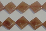 CBQ32 15.5 inches 12*12mm diamond strawberry quartz beads wholesale
