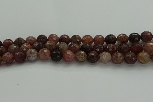 CBQ324 15.5 inches 12mm faceted round strawberry quartz beads