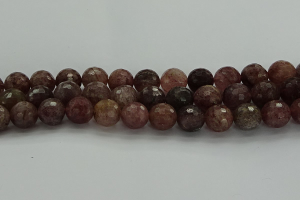 CBQ325 15.5 inches 14mm faceted round strawberry quartz beads