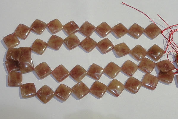 CBQ33 15.5 inches 16*16mm diamond strawberry quartz beads wholesale